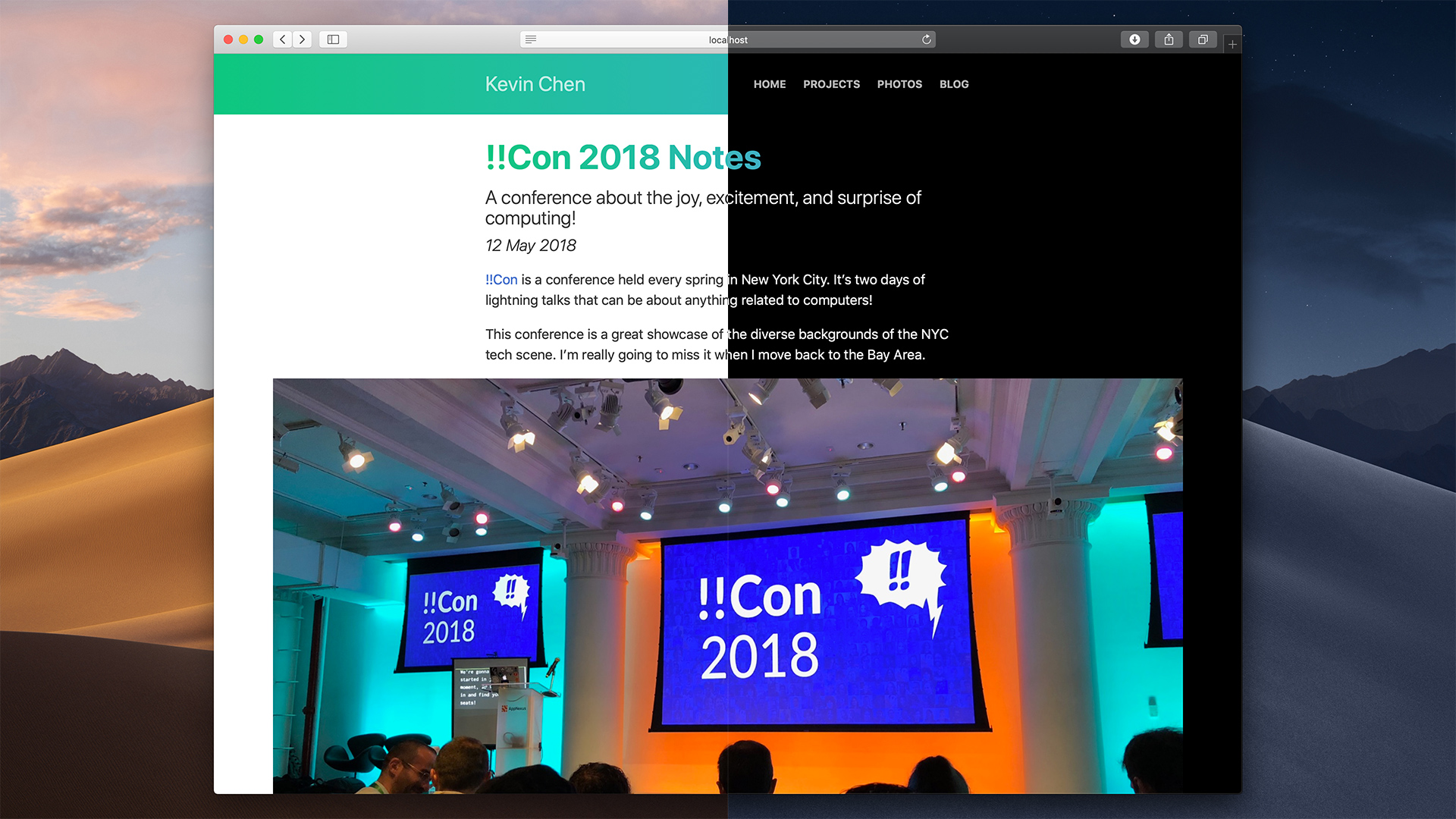 Light and dark mode shown side by side