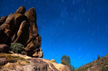 My first attempt at star trails. (Bear Gulch Reservoir, Pinnacles National Park)